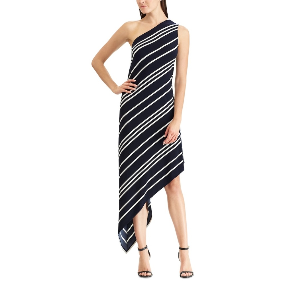 Women's Chaps Striped Asymmetrical Dress